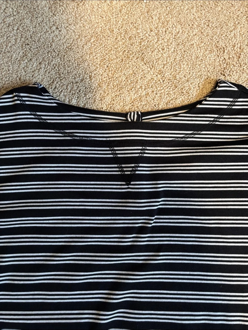 Talbots Black & White Striped Pocket Shift Dress - Picture 4 of 7